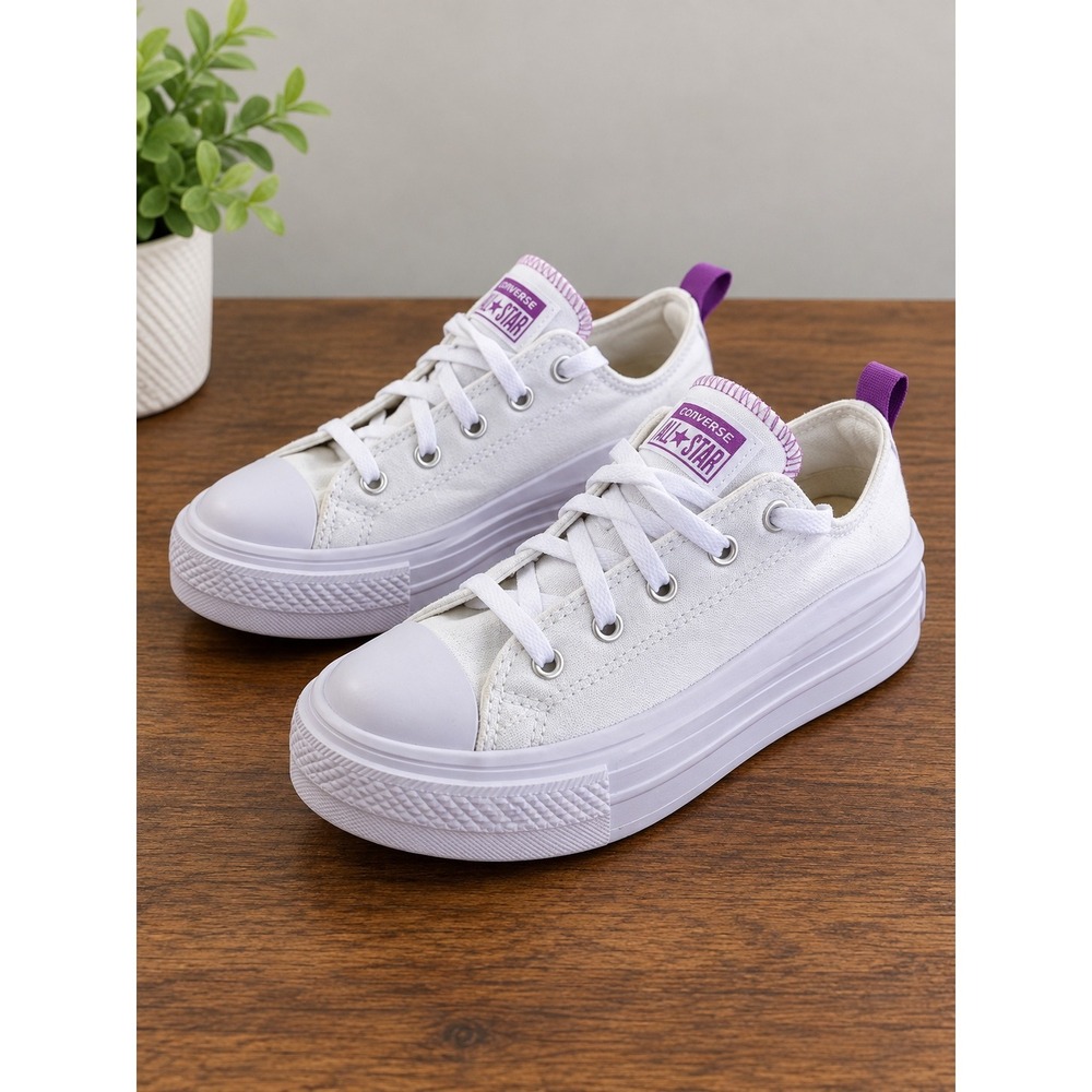 Converse Chuck Taylor All Star Move Platform White Purple 371528F Youth Size 3